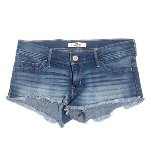 Hollister Cut Off Booty Short Fray Hem Med Wash 29
